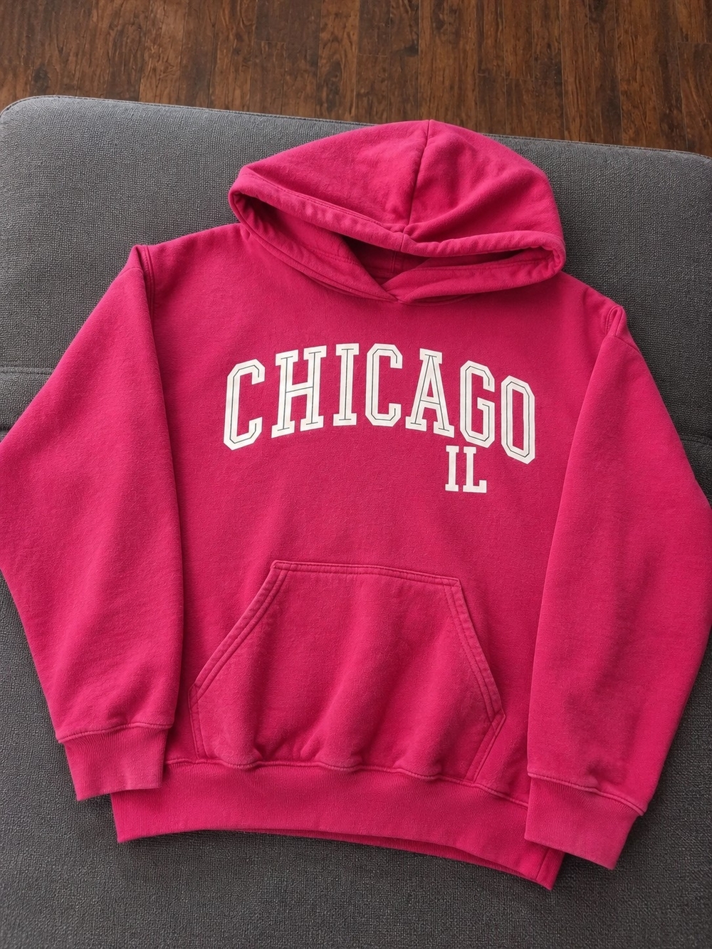 Gildan Pink Chicago IL Hooded Sweatshirt